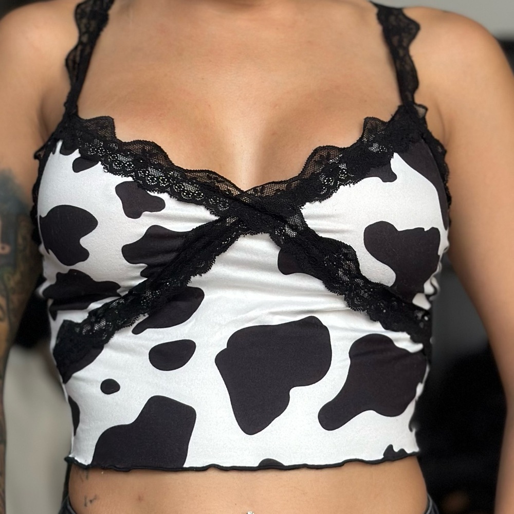 Cow print tank top